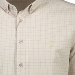 پیراهن مردانه شیک کرم رنگ با چهارخانه ریز برند زی سا سایز xl