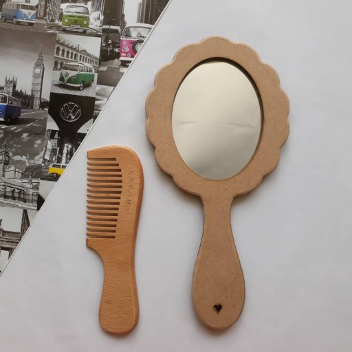 شانه آینه دستی چوبی دالبری