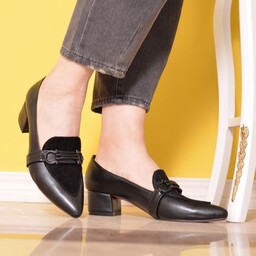 کفش مجلسی با رویه مخمل هلندی اصل  پاشنه 3سانت جنس چرم صنعتی عالی قالب استاندارد سایزبندی 36تا41