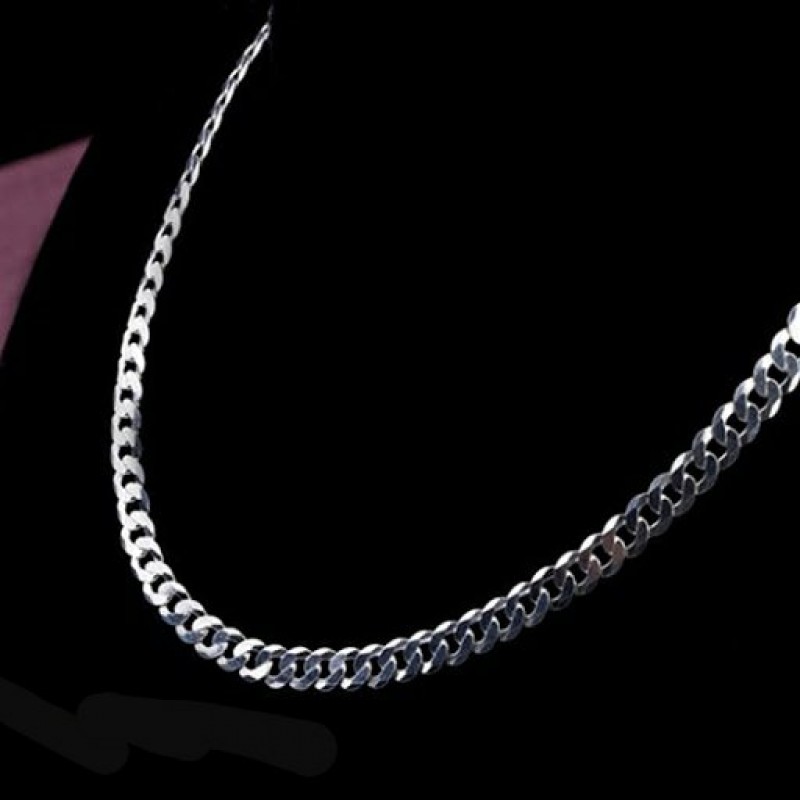 گردنبند زنجیر مردانه استیل نقره ای