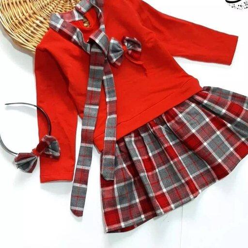 لباس مجلسی دخترانه بچه گانه پاییزه و بهاره خردلی،قرمز سرمه ای