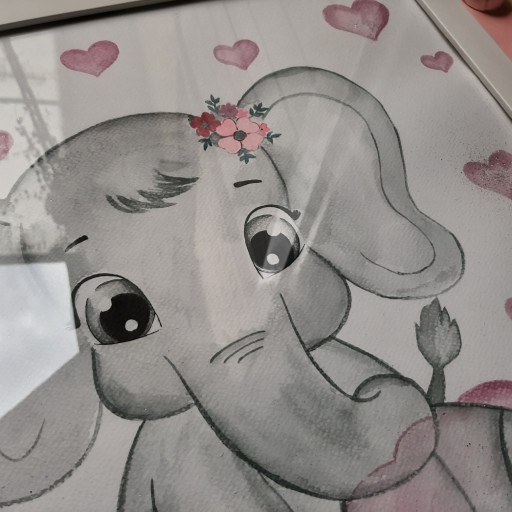 قاب نقاشی فیل روی ابر
