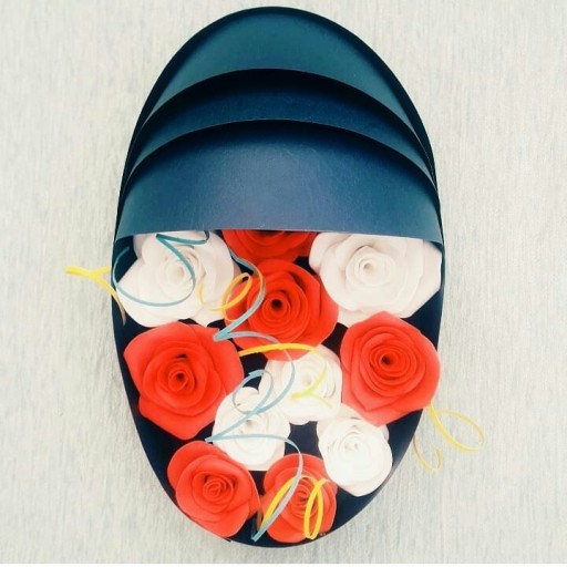 باکس گل گهواره ای مقوایی با گلهای فومی 25×14