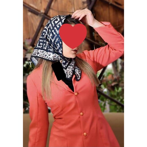 مینی اسکارف دخترانه قواره 70  دور دوخت نخی mini scarf