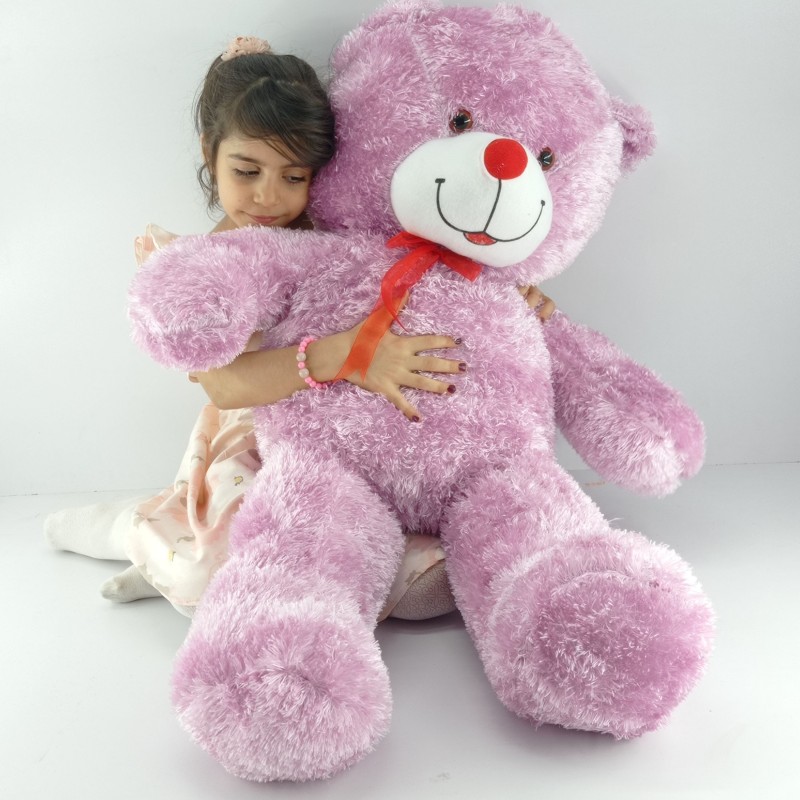 عروسک خرس بزرگ صورتی رنگ 120 سانت 