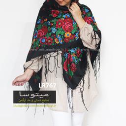 روسری ترکمن نخ ابریشم طرح تاتار ریشه کاموا