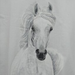 تیشرت  زنانه با نقاشی کار دست،طرح اسب