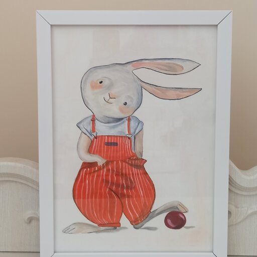 تابلو ی نقاشی زیبا طرح خرگوش