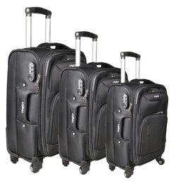 چمدان مسافرتی مدل امپایر( پیرلس )کاوردار ( مجموعه سه عددی ) رنگ مشکی
