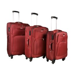 چمدان مسافرتی مدل امپایر ( پیرلس )کاوردار ( مجموعه سه عددی ) رنگ زرشکی