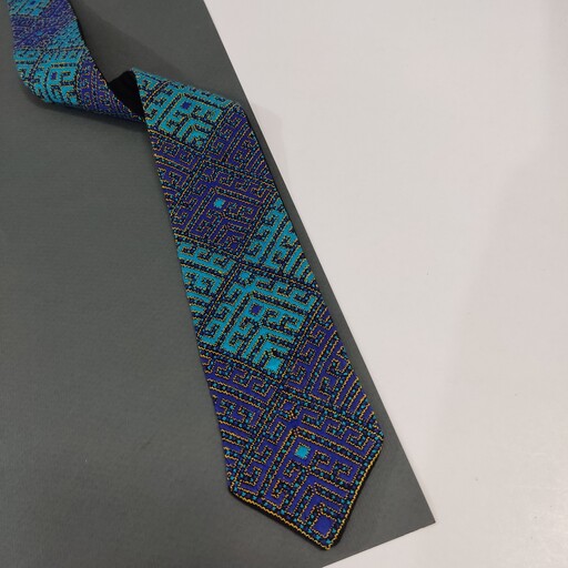 کراوات سوزن دوزی  مردانه بلوچ کاملا دست دوز طرح  طاووس 5
