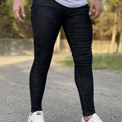 شلوار جین مردانه پارچه ترک مشکی مدل STREET اسپرت