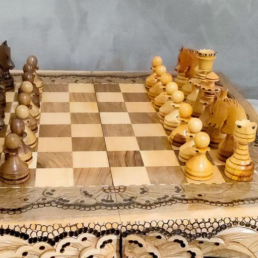 مهره شطرنج چوبی سوخته کاری شده درجه یک با بهترین چوب 
