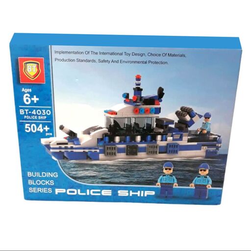اسباب بازی لگو کشتی پلیس غول آسا 504 قطعه برند BT سایز بزرگ مناسب بالای 6 سال