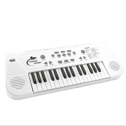 پیانو  32 کلید برقی همراه با میکروفن شارژی برند ستاره رنگ سفید