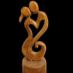 تندیس چوبی بوسه عشق،مناسب روی میزی