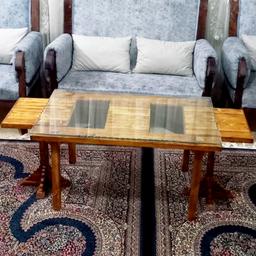 میز عسلی و جلو مبلی کمجا، چوب روسی، در رنگهای مختلف ،با شیشه ابزار انگشتی 