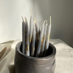 شمع مدادی طوسی طلایی دست ساز