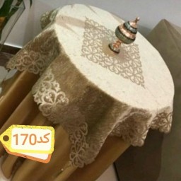 رومیزی خاطره.. مخمل شانل. 85 در85... رنگ نسکافه ای