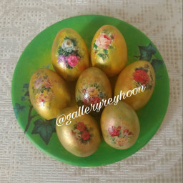تخم مرغ رنگی سفالی با  طرح های مختلف ارسال بصورت رندوم مناسب برای سفره هفت سین