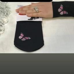 ست ساق دست و جوراب گلدوزی پروانه