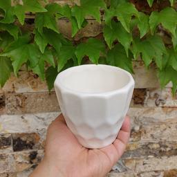 گلدان سرامیکی سفید رنگ(ceramic flower pot) سایز کوچک شماره یک