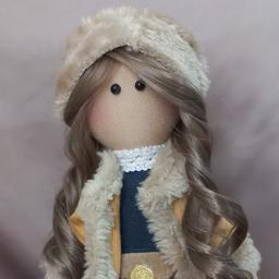 عروسک روسی دلبر، با کیف ، کفش، کلاه، و کت ست، موهای قابل حرارت