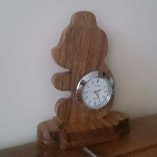 ساعت رومیزی چوبی طرح خرس