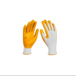 دستکش کار ایمنی  دارای پوشش پلاستیک عددی