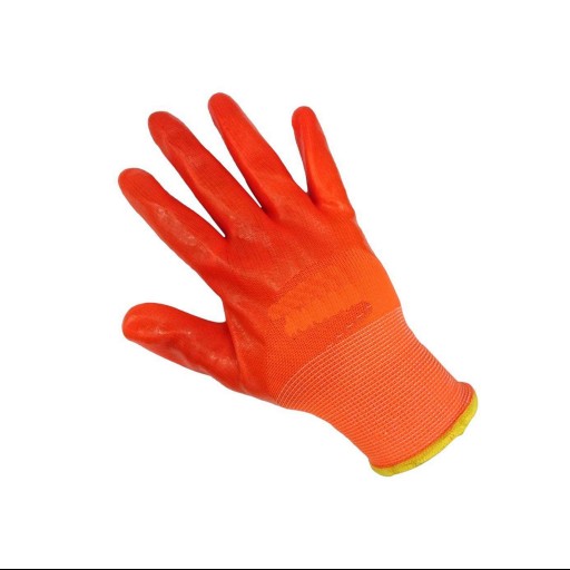 دستکش کار ایمنی  دارای پوشش پلاستیک عددی
