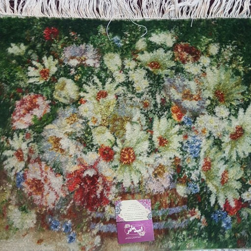 تابلو فرش گل وگلدان