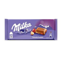 شکلات تخته ای میلکا با مغزفندق وانگور محصول کشور آلمان