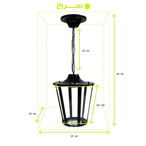 چراغ حیاطی،پارکی، محوطه،باغی، آویز تمام فلزی مدل C-1TH