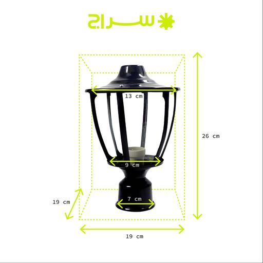 چراغ حیاطی،پارکی، محوطه،باغی، ایستاده سرلوله فلزی مدل P-1TC