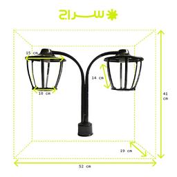 چراغ حیاطی،پارکی، محوطه،باغی، ایستاده فلزی دوشاخه مدل P-2TC