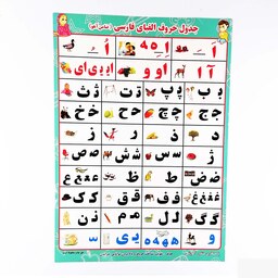 جدول حروف الفبای فارسی