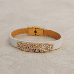 دستبند زنانه چرم طبیعی مدل رویال 