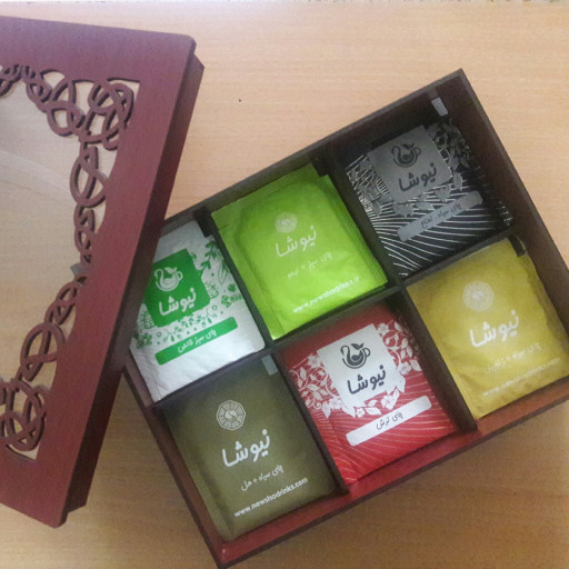 جعبه پذیرایی چای و دمنوش چوبی