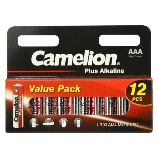 باتری نیم قلمی Camelion Plus Alkaline LR03 1.5V AAA بسته 12 عددی
