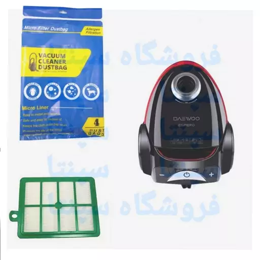 کیسه یکبارمصرف 4عددی و فیلتر پشت جاروبرقی دوو S22      کیسه جاروبرقی دوو      (daewoo)