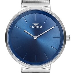 ساعت مچی مردانه برند Ferro حصیری صفحه سرمه ای
