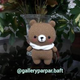  عروسک خرس سرمایی (دستبافت)
