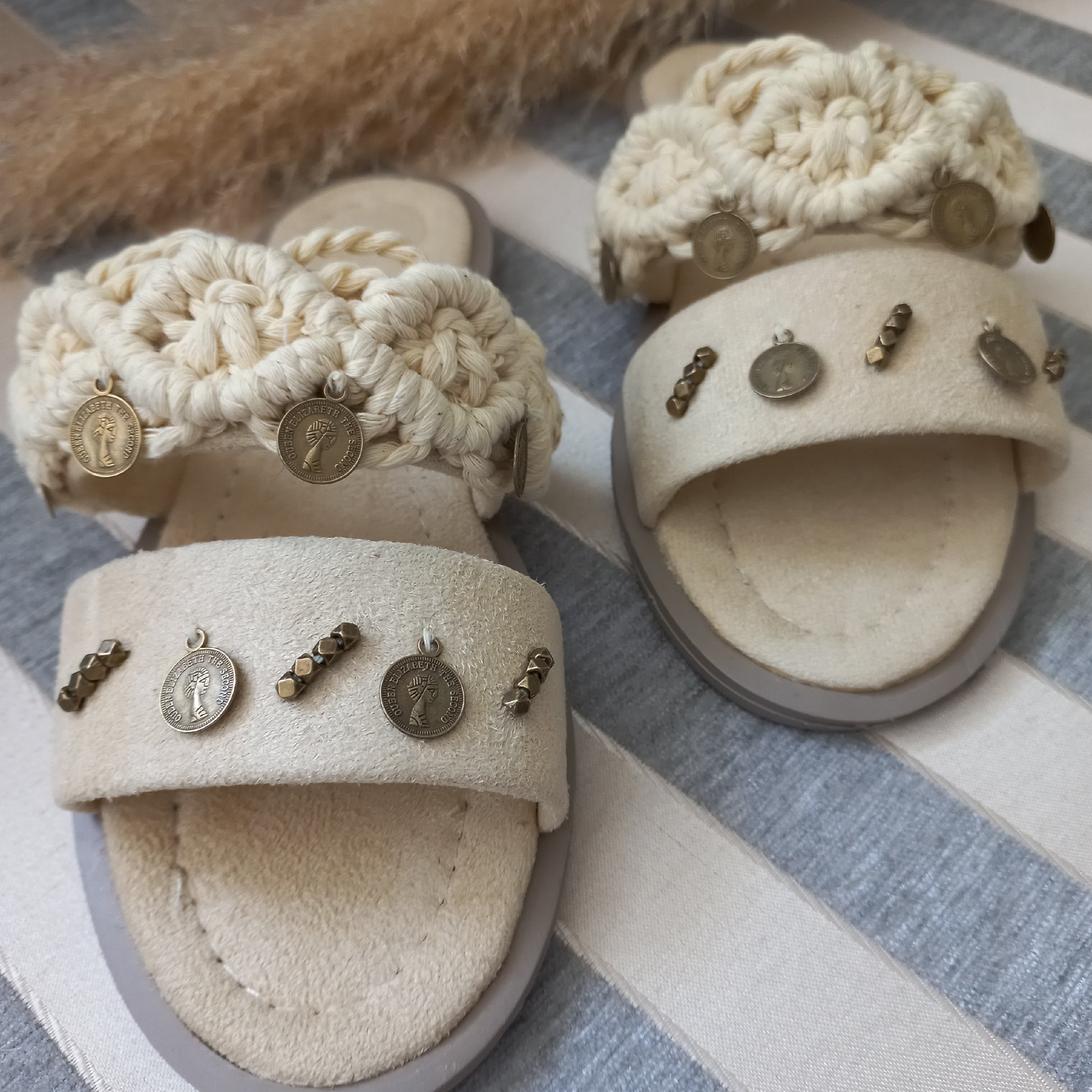 صندل زیبا مکرومه .در سایز ورنگ بندی دلخواه شما ارسال رایگان وهدیه زیبا 