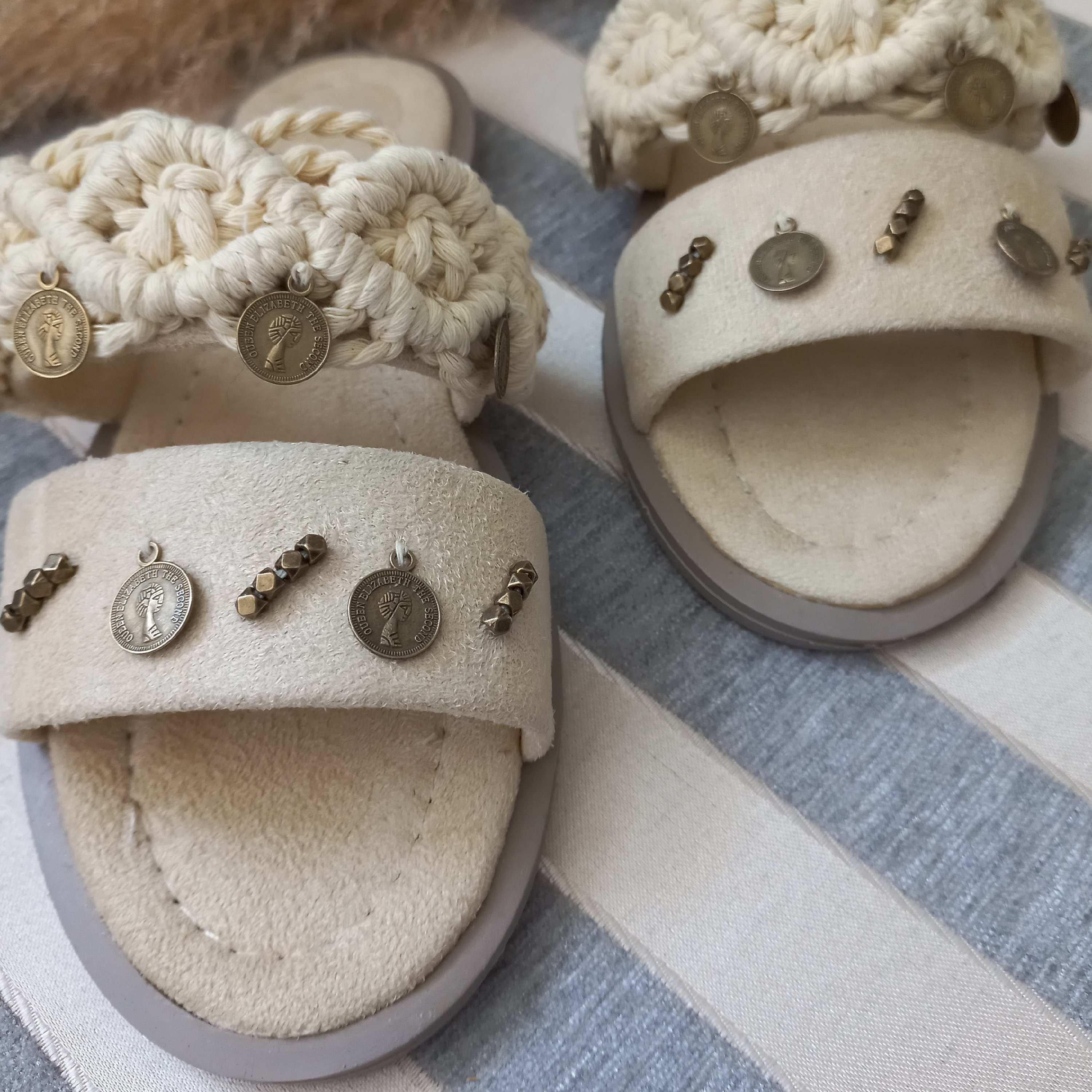 صندل زیبا مکرومه .در سایز ورنگ بندی دلخواه شما ارسال رایگان وهدیه زیبا 