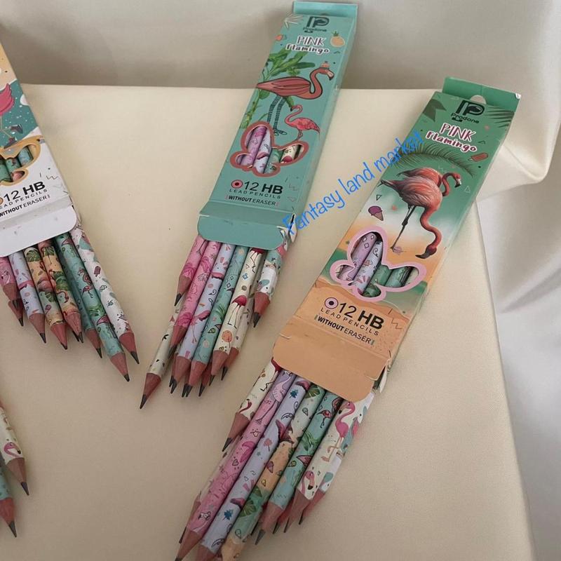 مداد مشکی پرودون طرح فلامینگو بسته 12 تایی چوبی