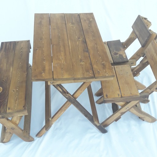 میز و صندلی تاشو چوبی ناهارخوری چهارنفره