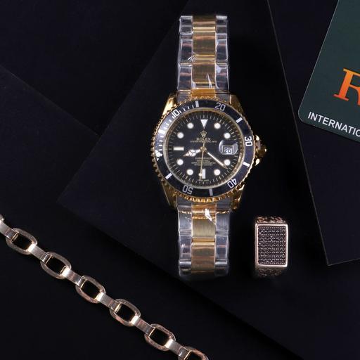 ست لاکچری مردانه Rolex مدل 512 همراه با دستبند و انگشتر