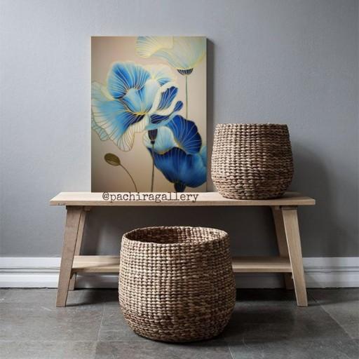 تابلو نقاشی مدرن طرح گل شقایق آنِمون ، تماماً کار دست اجرا شده در گالری نقاشی پاچیرا