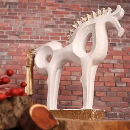 مجسمه اسب سفید کلاسیک  پلی استری