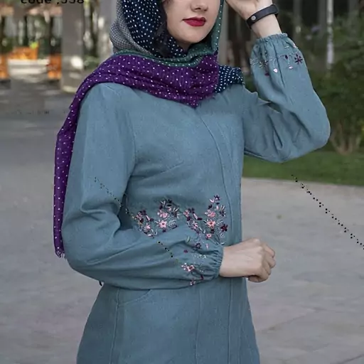 مانتو مجلسی زنانه دکمه خور و  جیب دار  دارای جیب مخفی